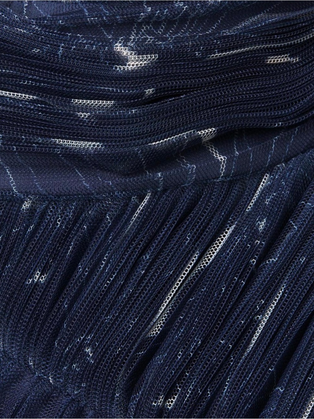 Hutch Anthropologie Strapless Navy Marble-Print Pleated Midi Dress - Picture 6 of 8